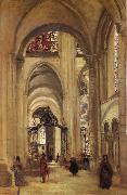 Corot Camille Interior of the Cathedral of sens oil